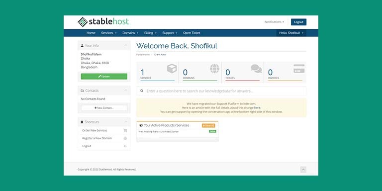 stablehost-dashboard-stablehost-review